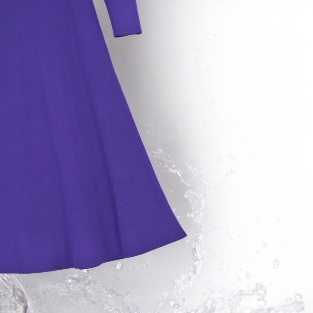 Ann Taylor Long Sleeve Boat Neck Purple Dress Worn Once - Picture 4 of 8
